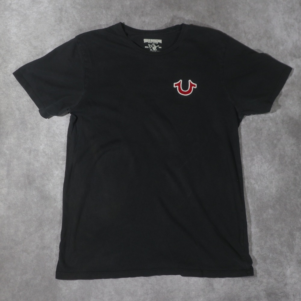True Religion Buddha Logo Faded Black T-Shirt
